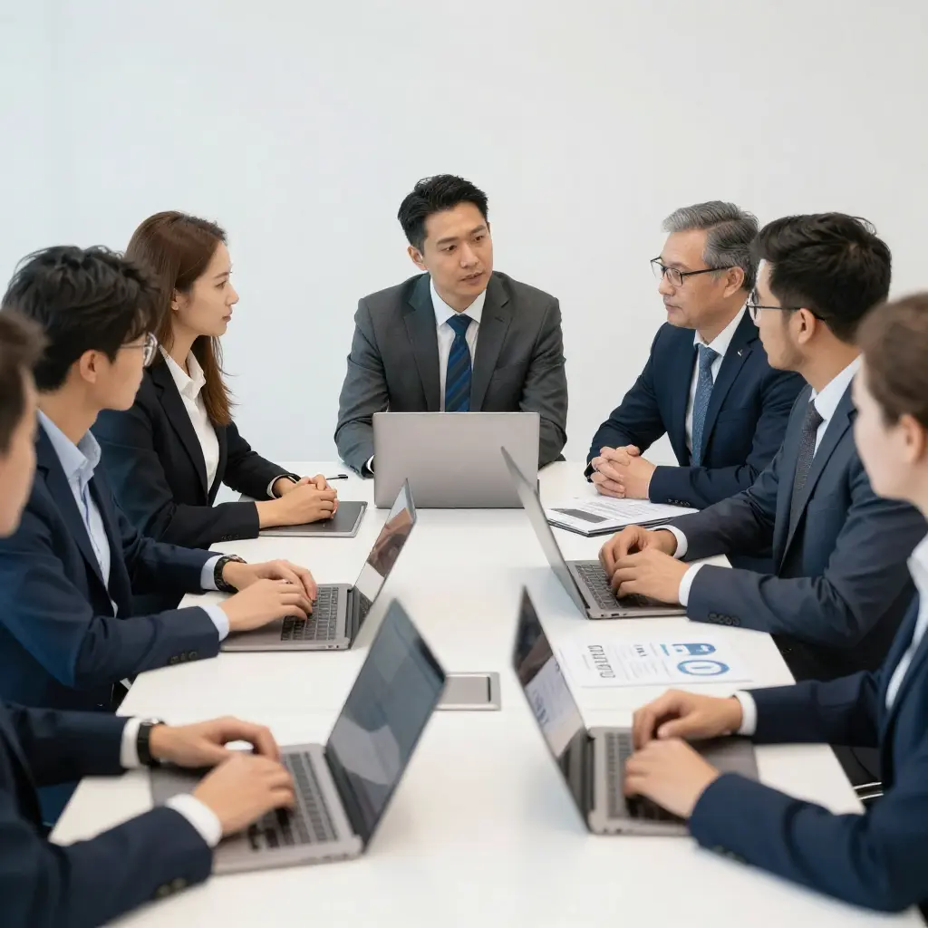 Professional organization team at work